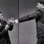 7'1" Wilt Chamberlain and 236 pound Muhammad Ali sized each other up in "rare GOAT footage"