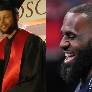 LeBron James congratulates Stephen Curry on earning bachelor's degree from Davidson College