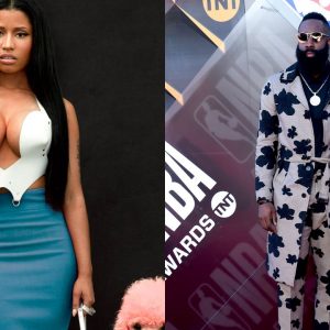 James Harden was caught red handed staring at $100 million Nicki Minaj after her performance
