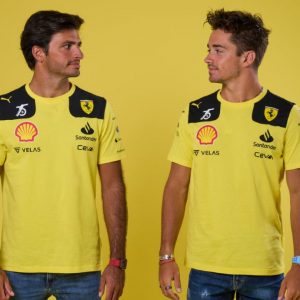 Watch Charles Leclerc and Carlos Sainz get swamped by fans ahead of Ferrari new livery launch