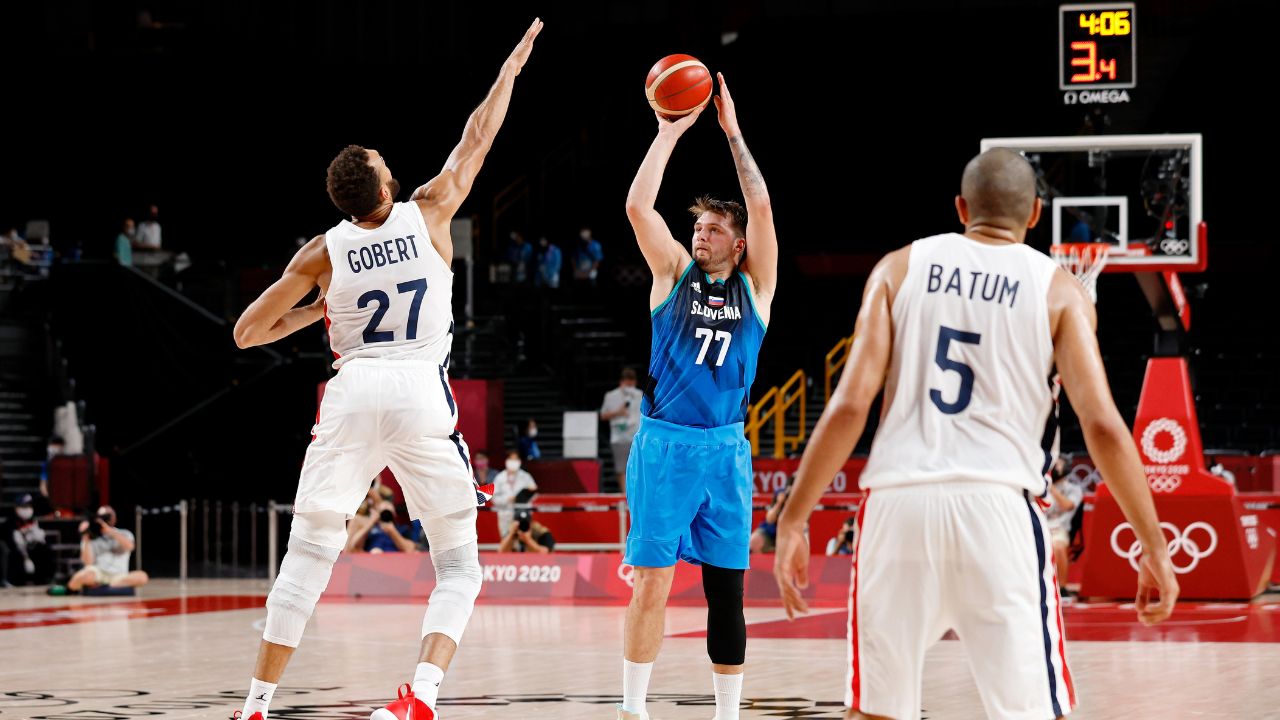 7 footer Rudy Gobert got Luka Doncic right back with a mean poster dunk on his dome