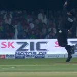 "Little snoozing, I guess": Haider Ali pulls Richard Gleeson to smash ball directly at square leg umpire Aleem Dar in Lahore T20I