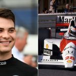 McLaren test driver Pato O' Ward takes Ayrton Senna's championship winning MP4/5B for a spin in California