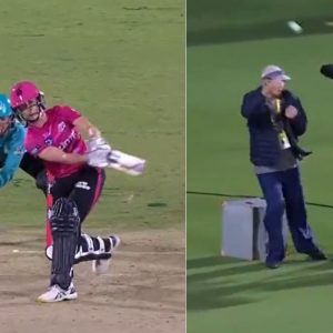 Erin Burns smashed a six on Amelia Kerr's delivery which directly smashed the camera in WBBL 08 game between Sydney Sixers vs Brisbane Heat.