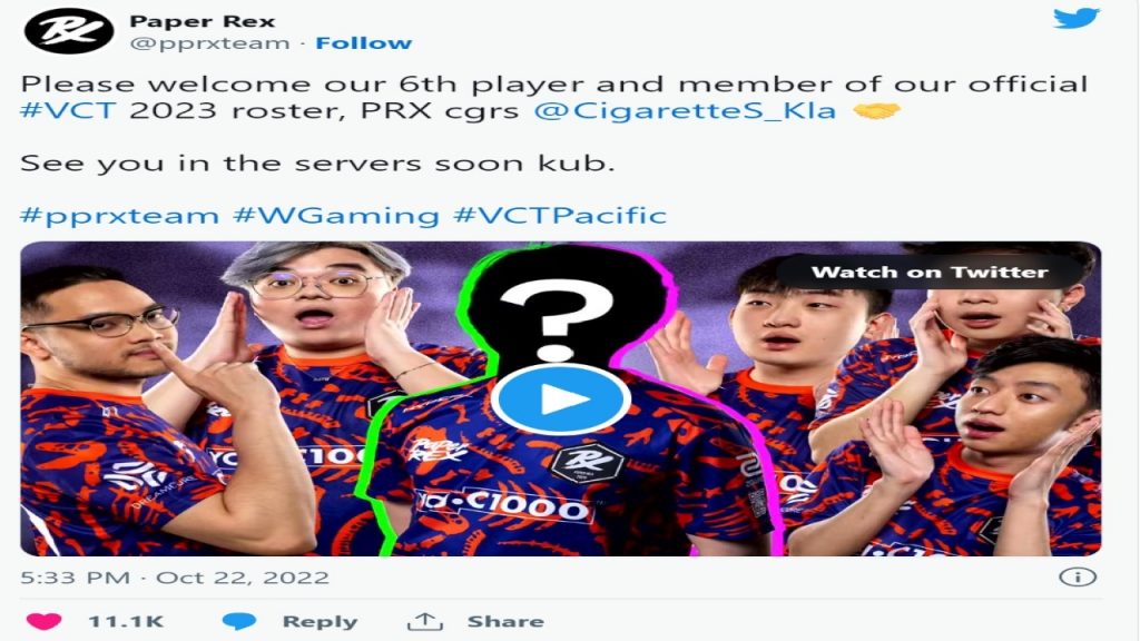 Paper Rex Valorant Acquire a Sixth Member on their Roster