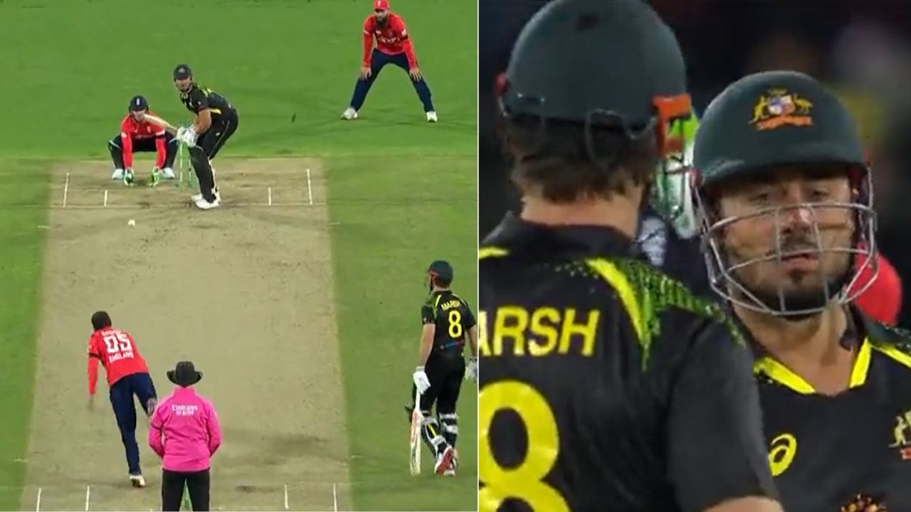 Marcus Stoinis played a brilliant slog sweep on Adil Rashid's delivery for a maximum in the 2nd T20I between Australia and England.