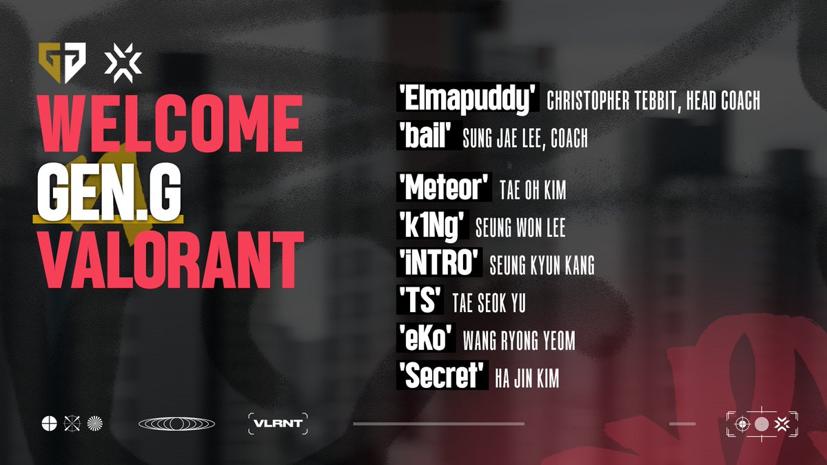 Gen.G Valorant announce their Roster for VCT 2023
