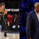 6'1" Trae Young dapped up Julius Erving courtside before dropping 26 on NBA legend's former team