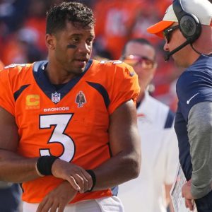 Russell Wilson and Nathaniel Hackett