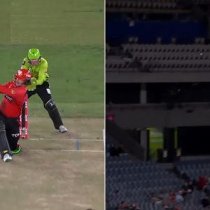 "Monstrous six": Nic Maddinson thwacks Chris Green for 101-metre six in Renegades vs Thunder BBL 12 match at Docklands Stadium