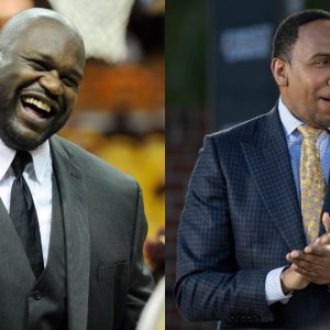 WATCH: Shaquille O’Neal Shares Hilarious Clip of Stephen A Smith Apologizing to the Kings and Lighting the Beam as They Beat the Warriors in Game 2