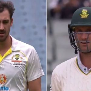 "Stay in your crease, it's not that hard": Mitchell Starc warns Theunis de Bruyn to stay inside crease at non-striker's end during AUS vs SA Boxing Day Test