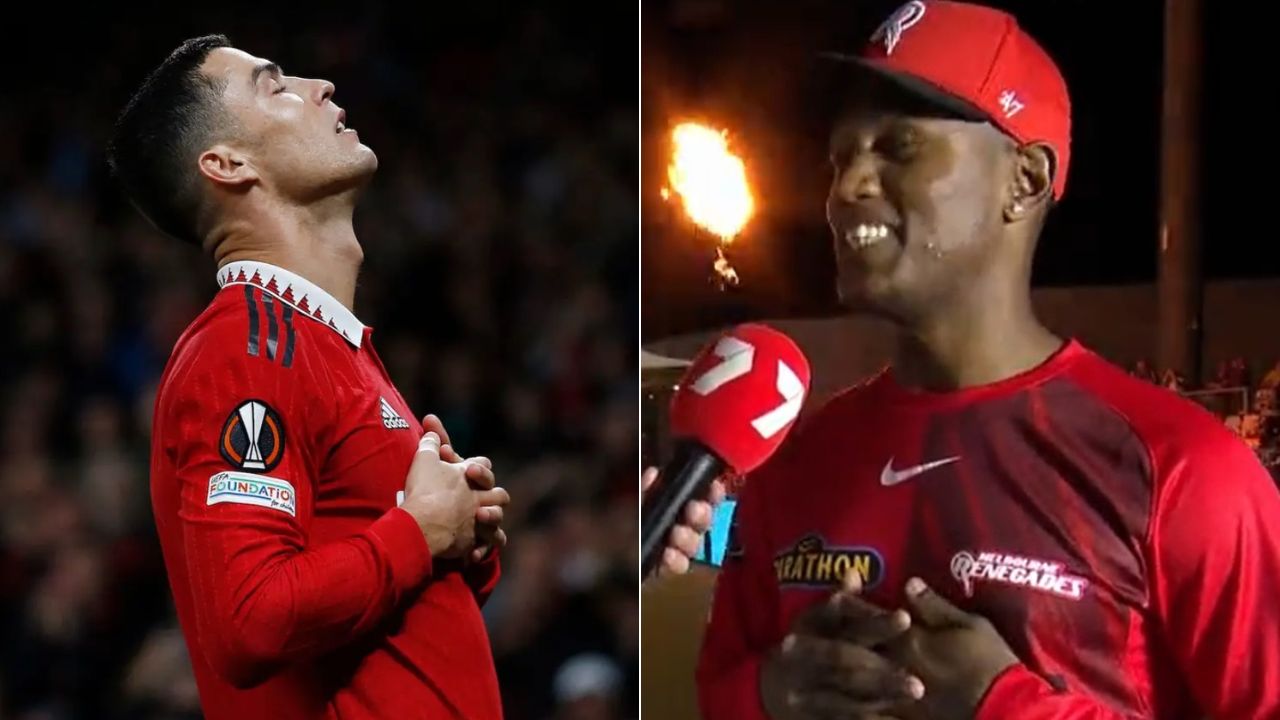 "That one was definitely for Cristiano Ronaldo": Akeal Hosein copies Ronaldo celebration after picking maiden BBL wicket at Cazaly's Stadium