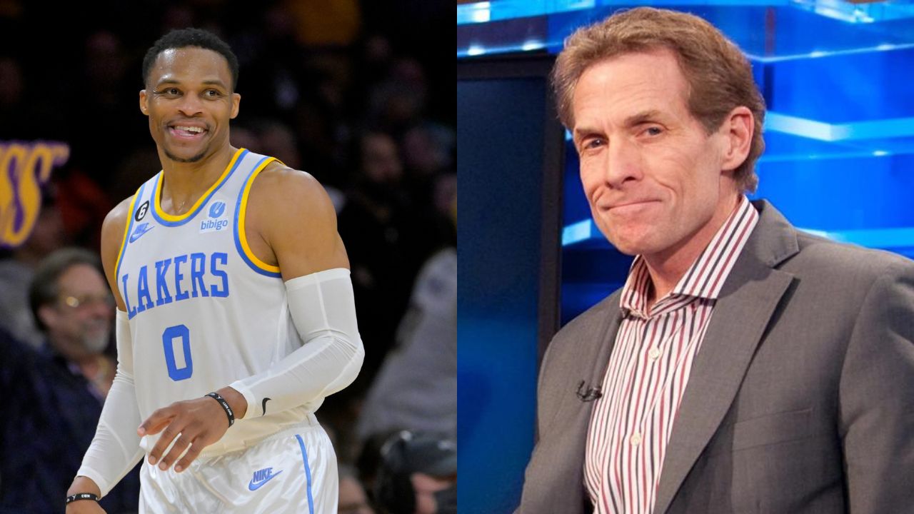 Russell Westbrook and Skip Bayless. Credits: USA Today Sports