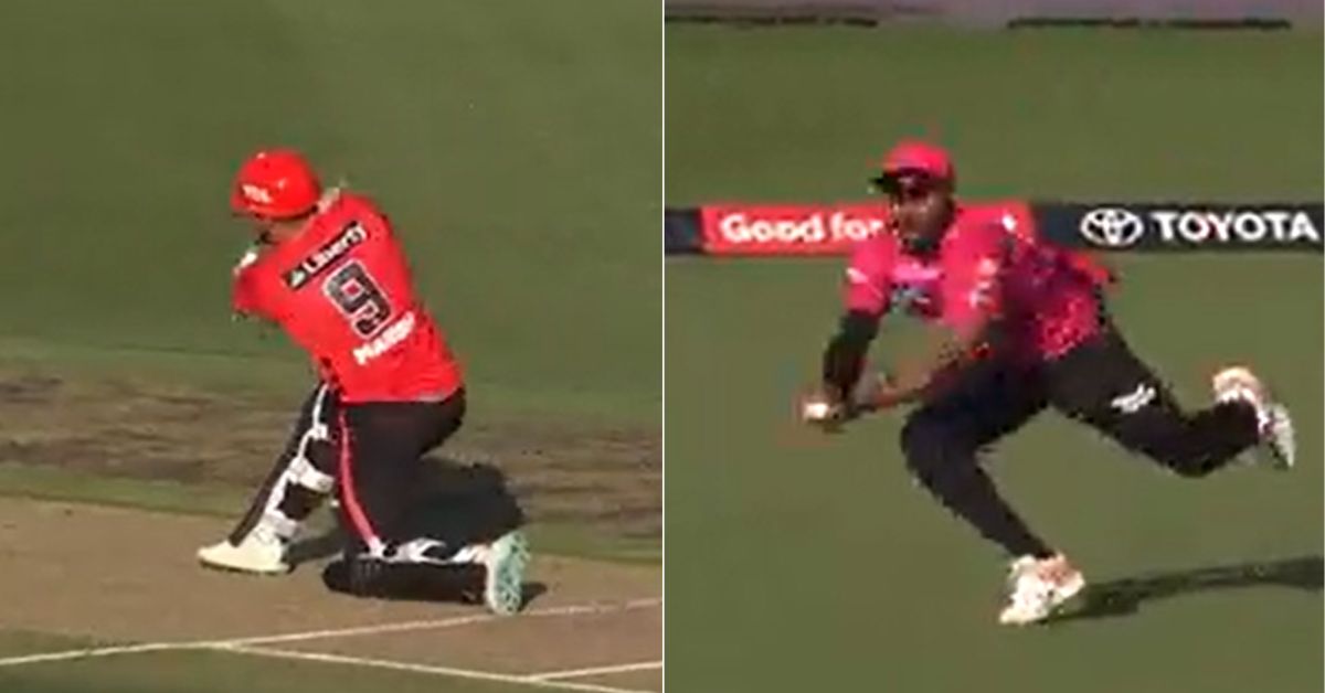 "AIR JORDAN": Chris Jordan pulls off a stunning catch to dismiss Shaun Marsh in REN vs SIX BBL 12 match