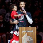 "That's where daddy shoots from": Damian Lillard Points Out His Incredible Range to son Damian Jr On Tribute Night