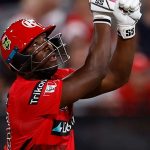 Why is Andre Russell not playing today's BBL 12 match between Sydney Sixers and Melbourne Renegades at the SCG?