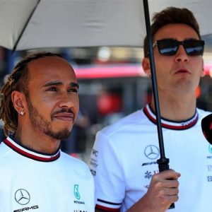 George Russell describes having Lewis Hamilton 1.3 seconds behind as 'incredibly high pressure' situation during Brazil GP