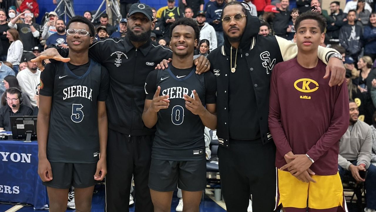 LeBron James' Son, Bronny James Throws Down Vicious Dunk Against Carmelo anthony's Son as Kardashians Attend the Monumental Clash