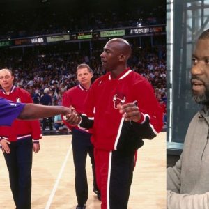Nov 9, 2022; Brooklyn, New York, USA; Brooklyn Nets forward Kevin Durant (7) drives to the basket against New York Knicks forward Julius Randle (30) and guard RJ Barrett (9) and center Jericho Sims (45) during the third quarter at Barclays Center. Mandatory Credit: Brad Penner-USA TODAY Sports