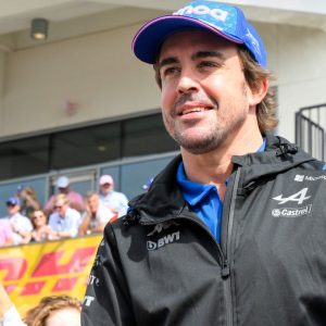 Fernando Alonso promotes his new $192,000 company car at his own racetrack