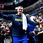 Jan 6, 2023; Denver, Colorado, USA; Denver Nuggets center Nikola Jokic (15) following the win over the Cleveland Cavaliers at Ball Arena.