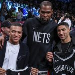 $150 Million Worth Kylian Mbappe Makes a Shocking Appearance to Greet Kevin Durant and Kyrie Irving