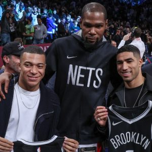 $150 Million Worth Kylian Mbappe Makes a Shocking Appearance to Greet Kevin Durant and Kyrie Irving