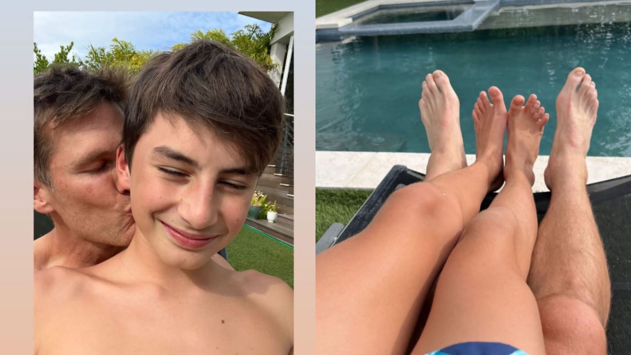 Tom Brady with his son Jack Brady