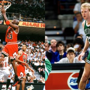 "One time I jumped and his knees almost hit me in the chin" : 6'9 Larry Bird describes 6'6 Michael Jordan's freakish athleticism and incredible vertical stats