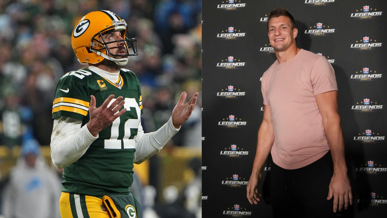 Aaron Rodgers and Rob Gronkowski