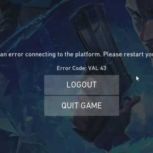 Valorant Error Code 43