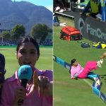 "Get that ice pack out": Zainab Abbas reacts amusingly after colliding with fielder during Marco Jansen boundary in SA20 2023