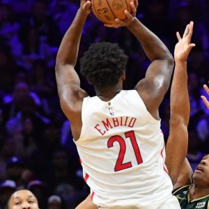 "MF Banger Right There": NBA World Reacts to Joel Embiid's Full Court Shot Against Jayson Tatum Led Celtics