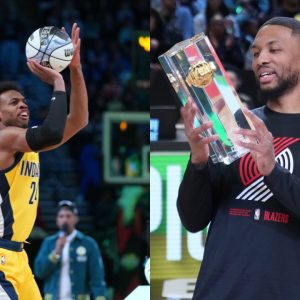 “Give My Trophy Back Dame!”: Damian Lillard Gets Heckled By Buddy Hield Following 3-Point Contest Loss