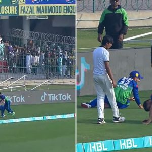 VIDEO: Khushdil Shah and Mohammad Ilyas involved in nasty collision outside boundary rope in PSL 2023