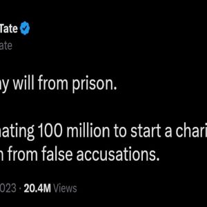 Andrew Tate Release Date Update; Starts a Charity in Prison for Men