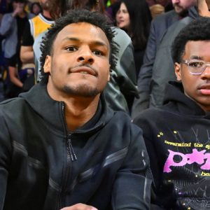 WATCH: LeBron James' Son, Bronny James, Rapping Bar for Bar and Sinking Shots While Warming up