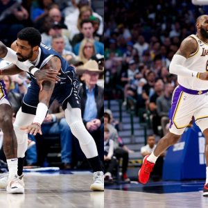 WATCH: LeBron James Makes Epic Chasedown Block on Former Teammate Kyrie Irving as Lakers Take on Mavericks
