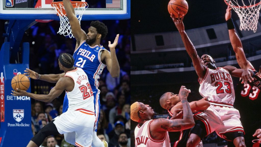 "Jimmy Butler is Michael Jordan’s son": Heat Superstar Makes a Wild Layup Uncanny to Bulls Legend's Famous Circus Shot