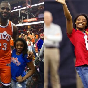 Amidst Simone Biles Uganda Comments, 'Eerie' Image Of 6'9 LeBron James With Olympic Gymnast Resurfaces