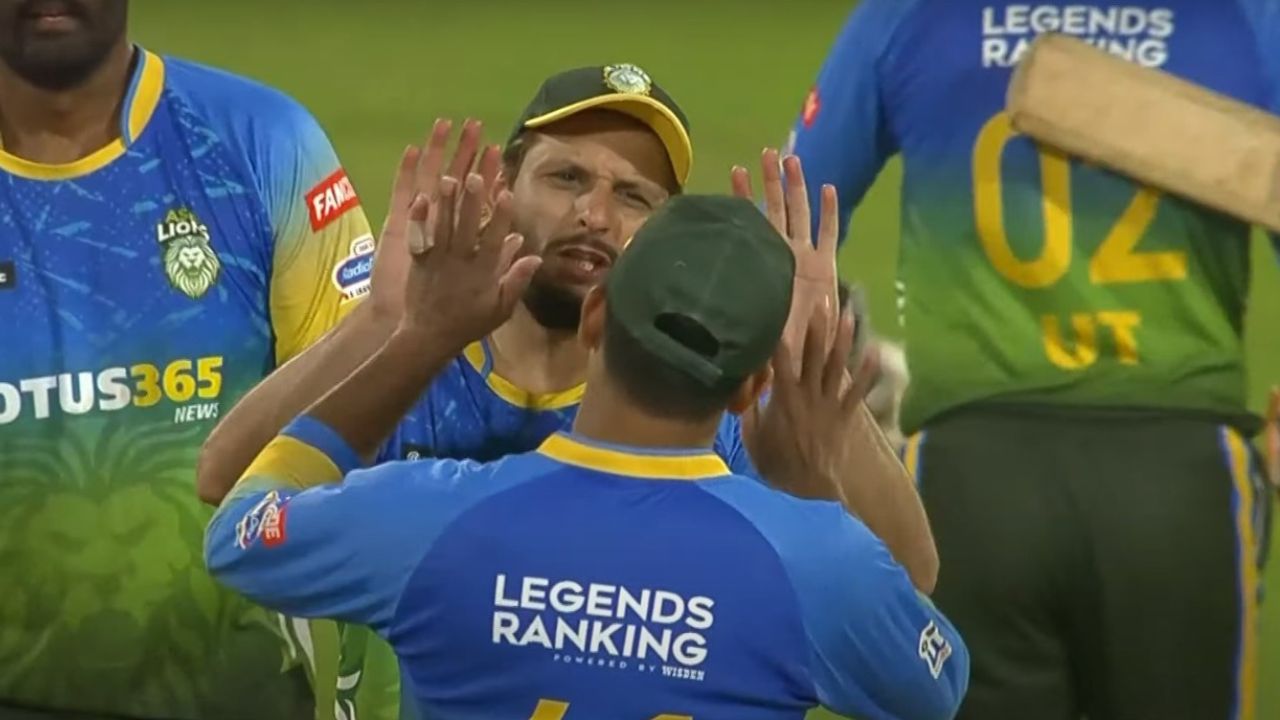 Why is Shahid Afridi not playing today's LLC 2023 match between Asia Lions and India Maharajas in Doha?