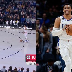 WATCH: Warriors 'Disrespect' Russell Westbrook, Leave Him Alone on 3-Point Line