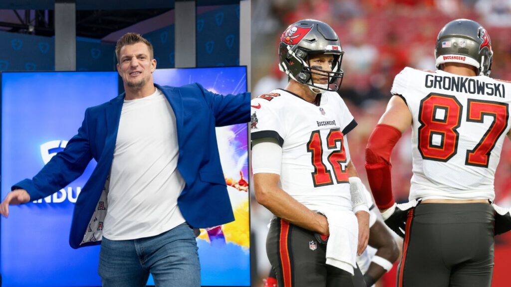 Tom Brady’s Pal Rob Gronkowski Shows off His Insane Catching Skills in a Breathtaking Ocean Football Drill