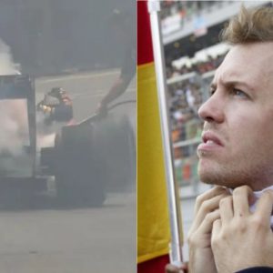 Watch: Sebastian Vettel’s Championship Winning Red Bull Catches Fire in India