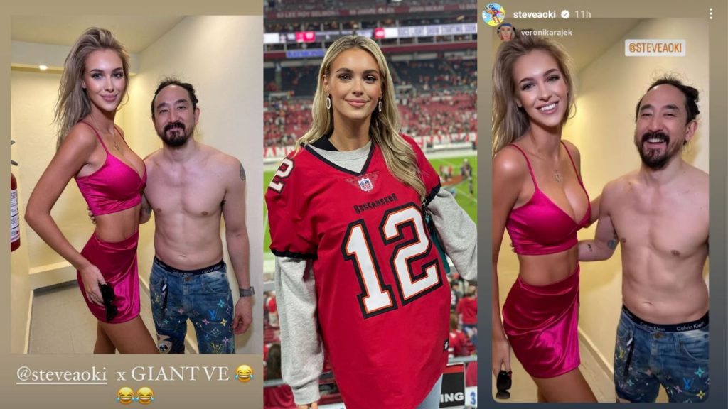 Veronika Rajek and Steve Aoki