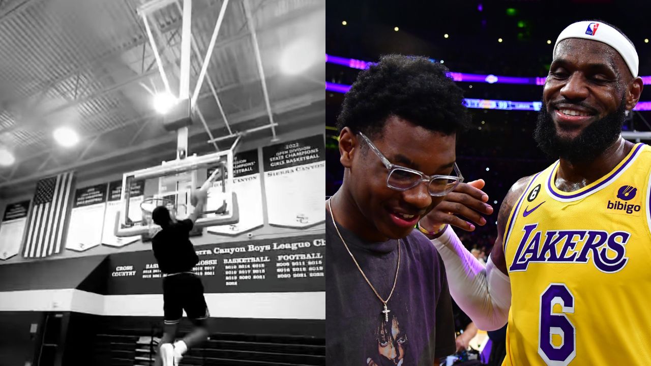 6ft 6” Bryce James, Who's Taller Than Bronny, Posts Incredible Off-The-Backboard Dunk That LeBron James Would Be Proud Of