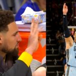 WATCH: Dillon Brooks Jaws at Warriors’ Bench, Klay Thompson Reminds Him of His Four Championships
