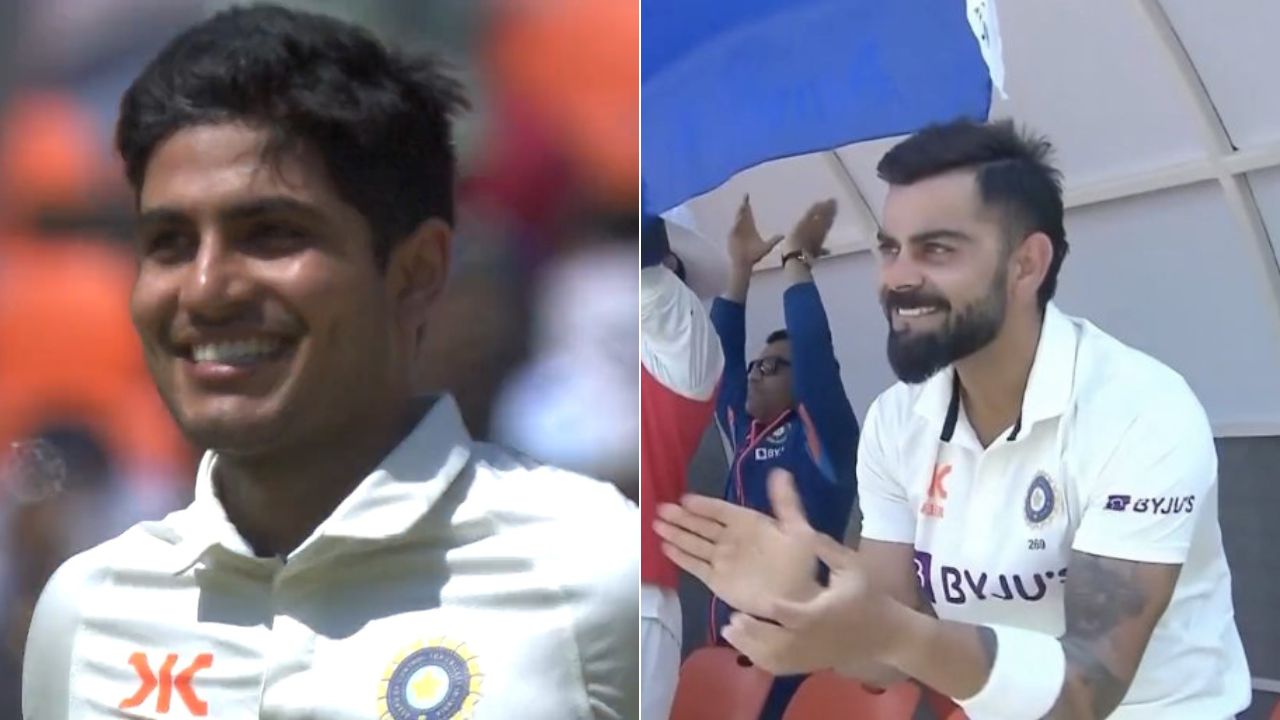 VIDEO: Thrilled Virat Kohli claps for Shubman Gill Test hundred vs Australia at Narendra Modi Stadium