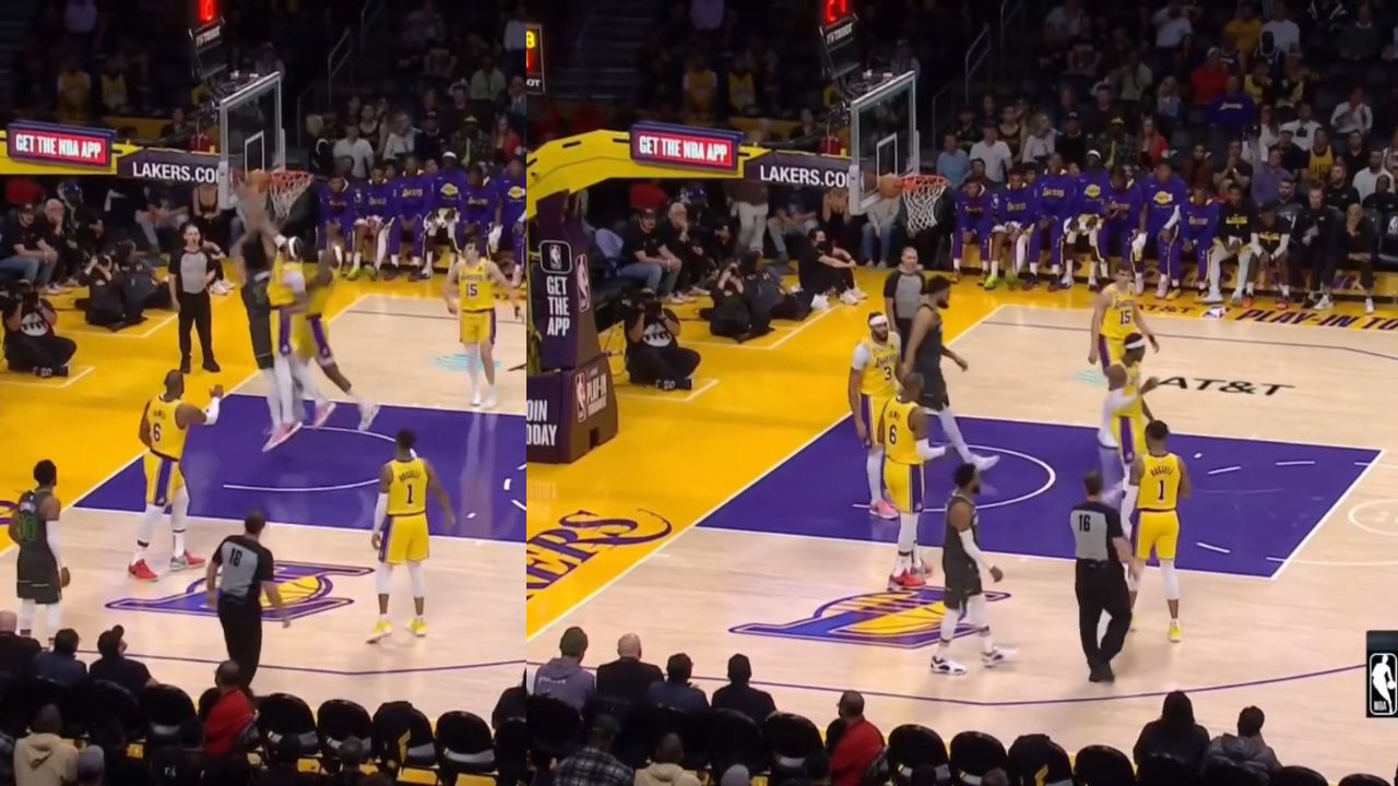 WATCH: Anthony Davis Blocking Karl-Anthony Towns’ Shot Turn Into a Wedgie!